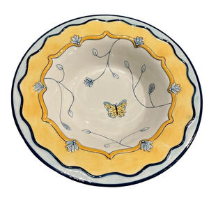 Fitz and Floyd Mirabelle 10” Pasta Bowl Butterfly New